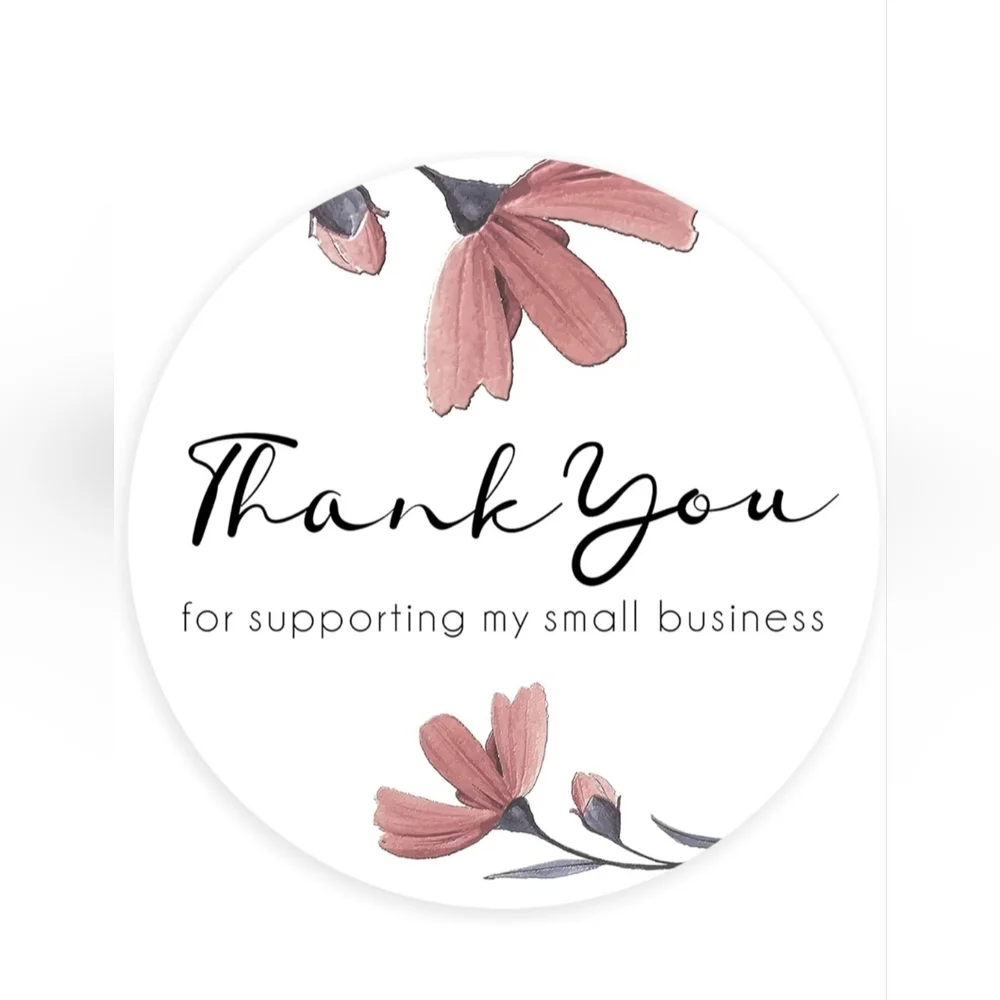 100 THANK YOU For Supporting My Small Business Stickers Peach Exotic Flow…
